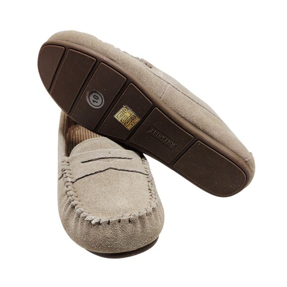 Rheson Womens Suede Loafers Size 10 Beige - Picture 14 of 14